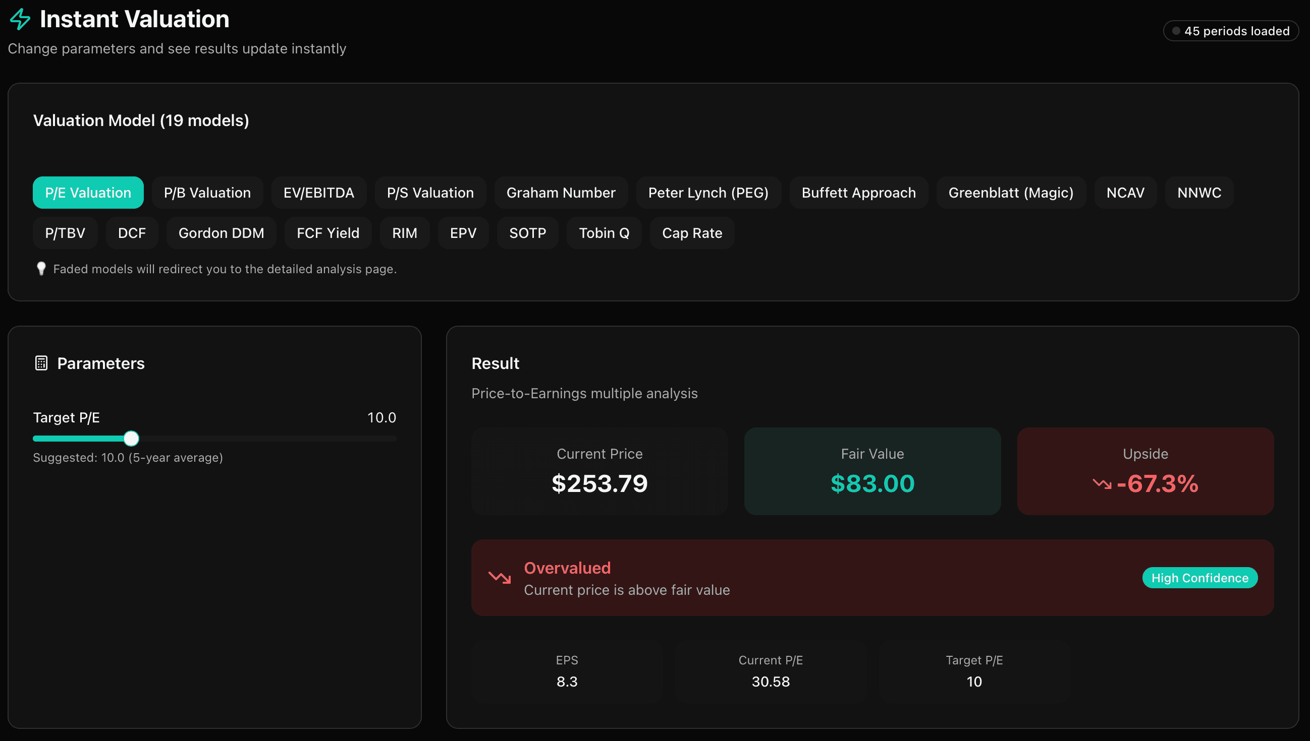 Valuation screens 2