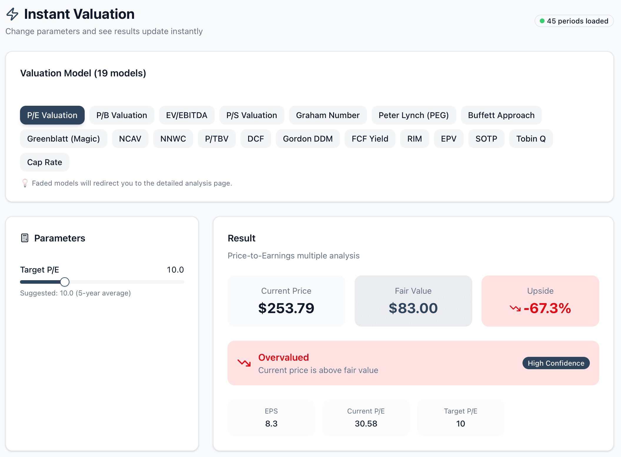 Valuation screens 2